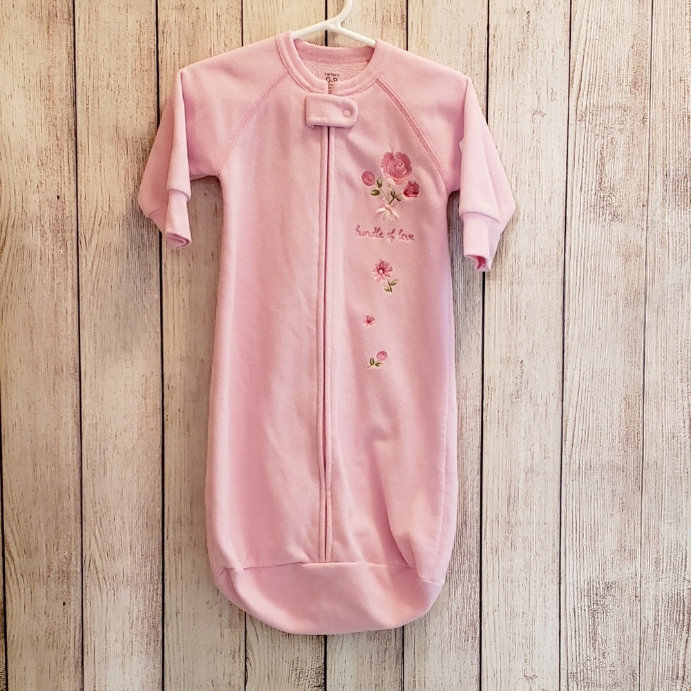 Fleece long sleeve sleep sack wearable blanket